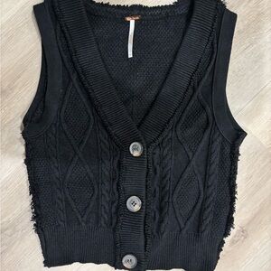 Free People Knit Button-Up Vest